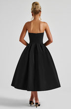 Edith Midi Dress - Black - Napalia
