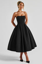Edith Midi Dress - Black - Napalia