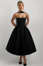 Edith Midi Dress - Black - Napalia