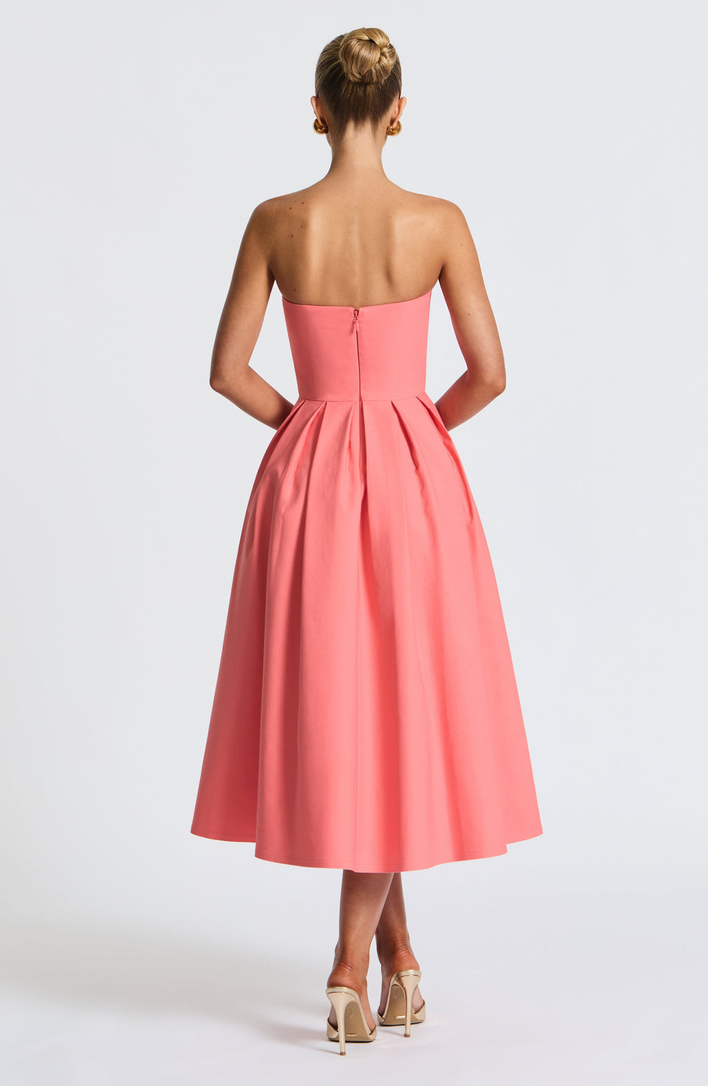 Edith Midi Dress - Coral Pink - Napalia