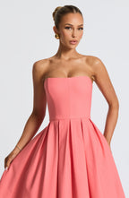 Edith Midi Dress - Coral Pink - Napalia