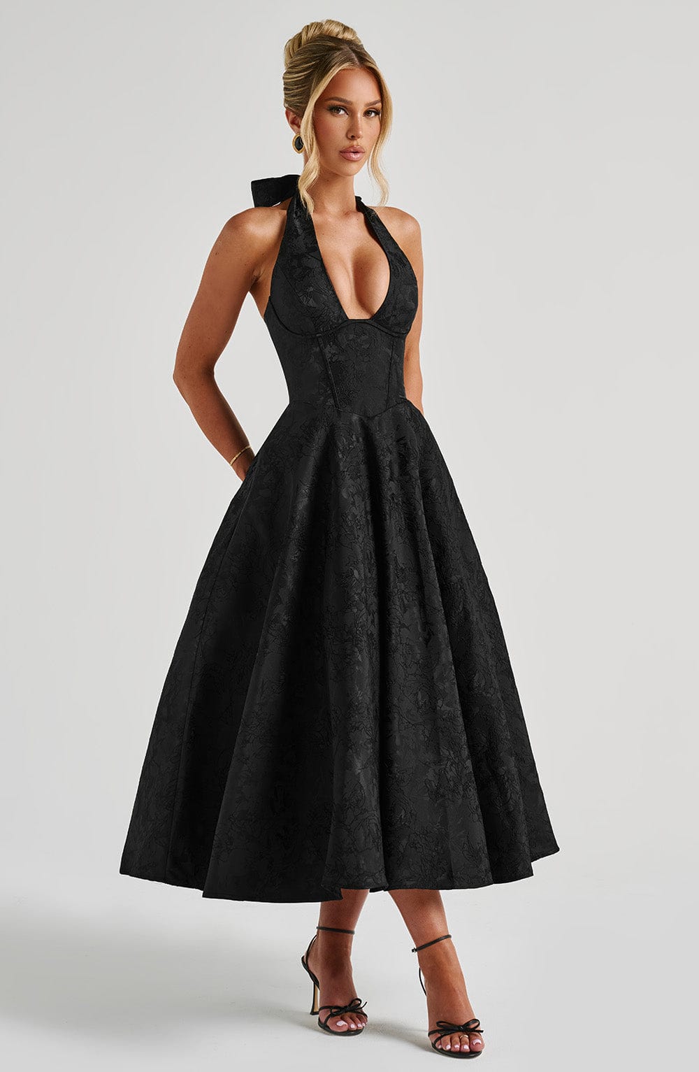 Effie Midi Dress - Black - Napalia