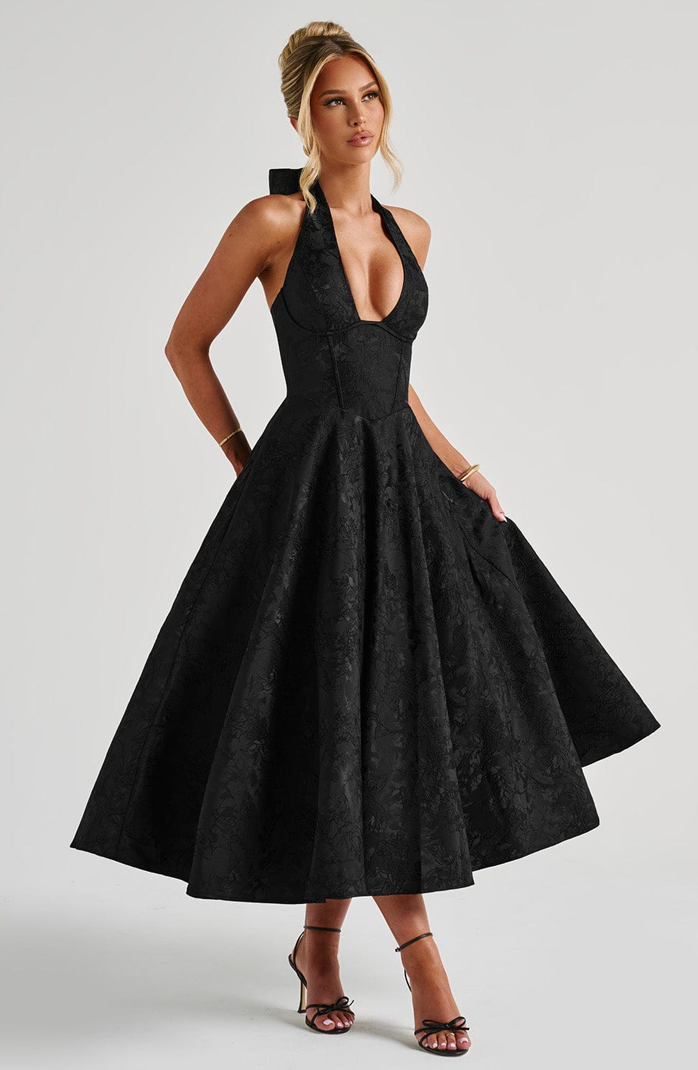 Effie Midi Dress - Black - Napalia