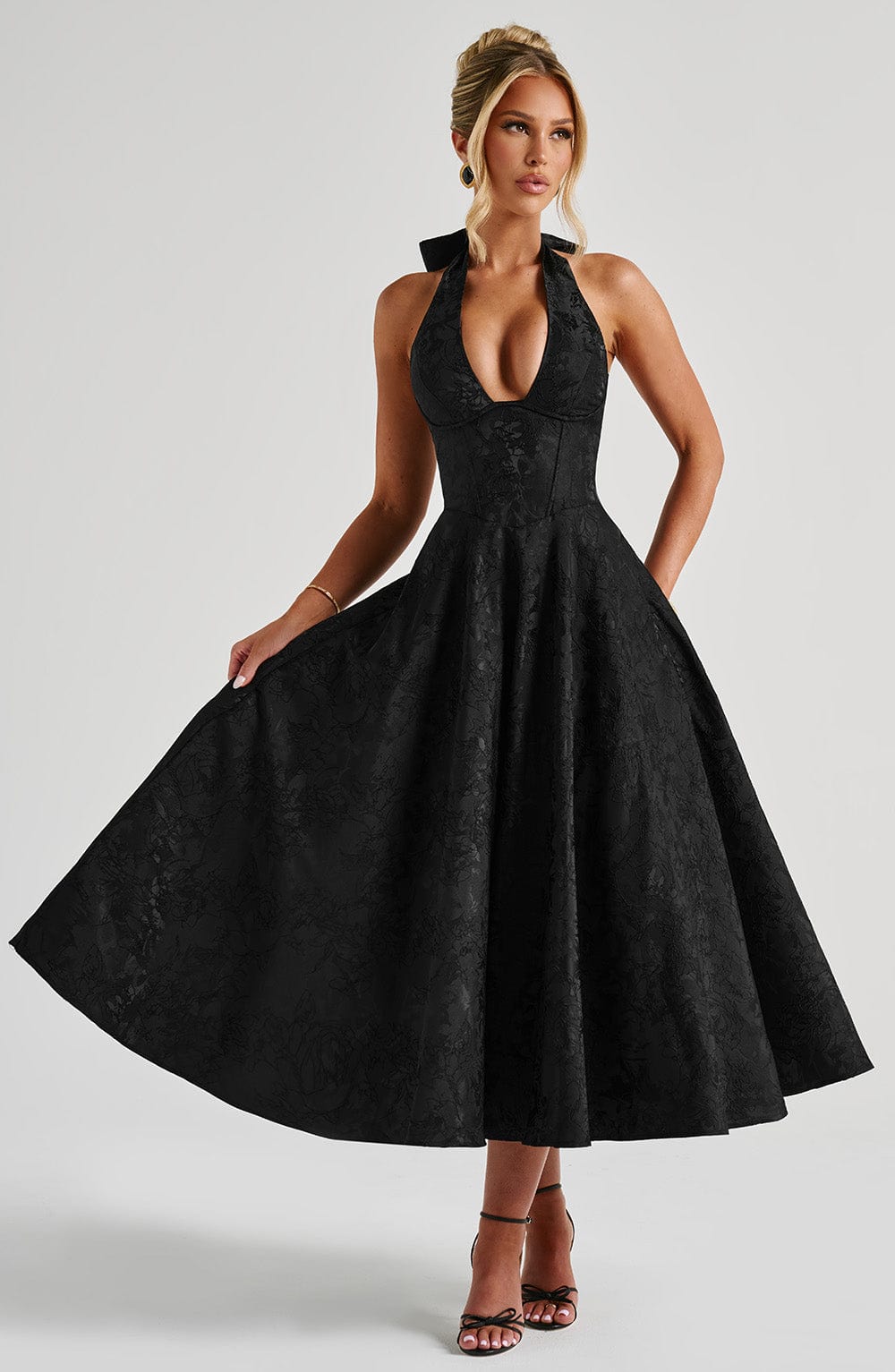 Effie Midi Dress - Black - Napalia