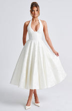 Effie Midi Dress - Ivory - Napalia