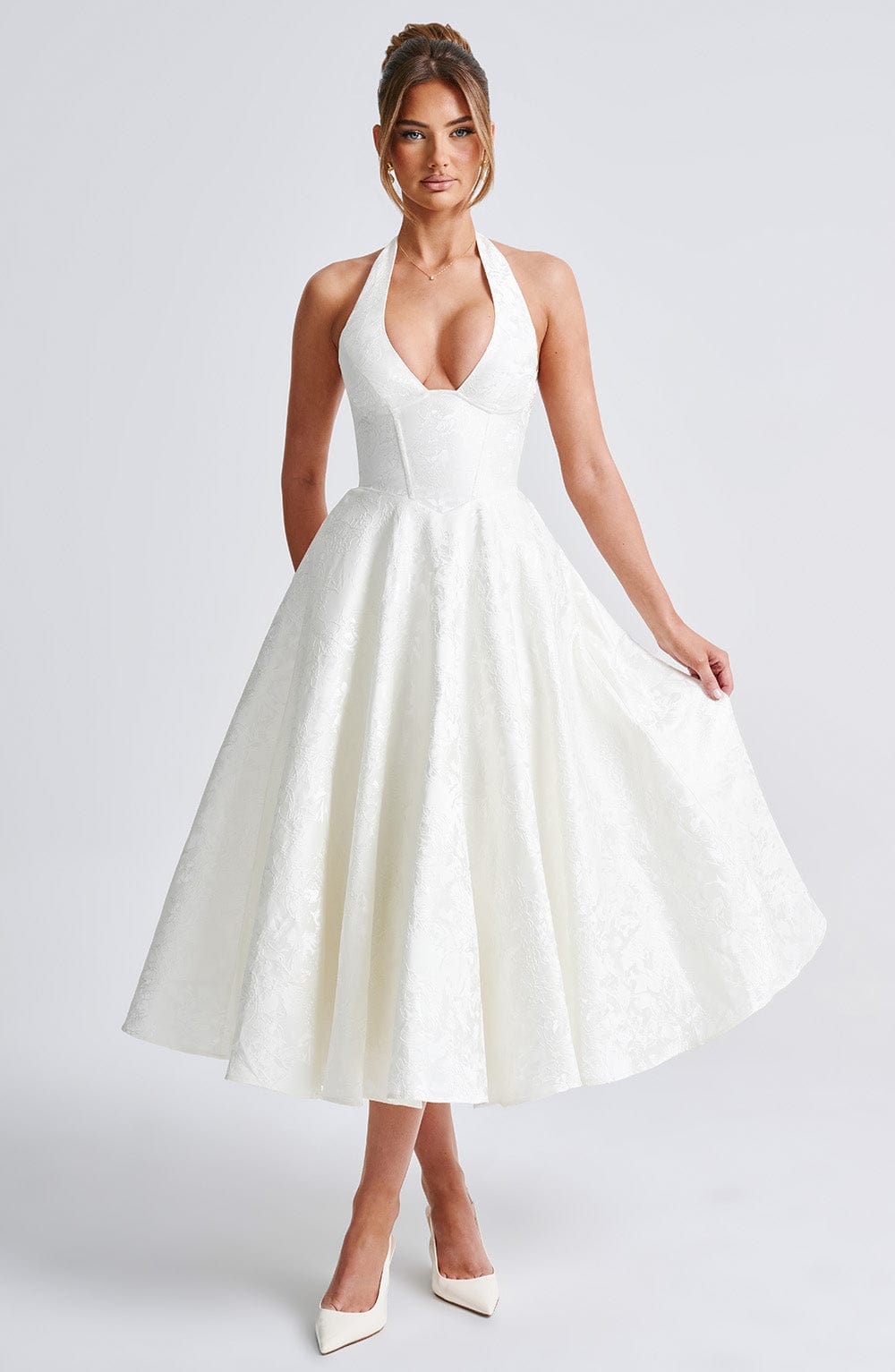 Effie Midi Dress - Ivory - Napalia