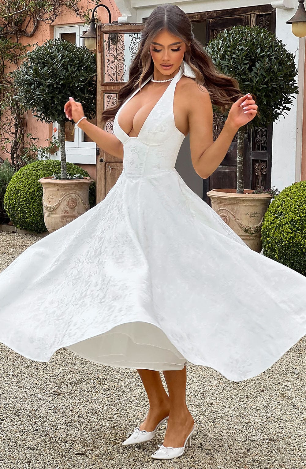 Effie Midi Dress - Ivory - Napalia