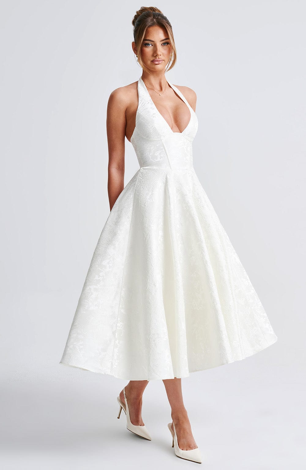 Effie Midi Dress - Ivory - Napalia