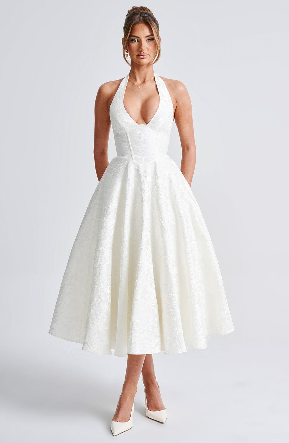 Effie Midi Dress - Ivory - Napalia