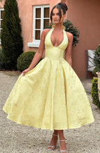 Effie Midi Dress - Lemon - Napalia