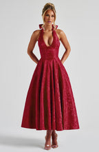 Effie Midi Dress - Red - Napalia