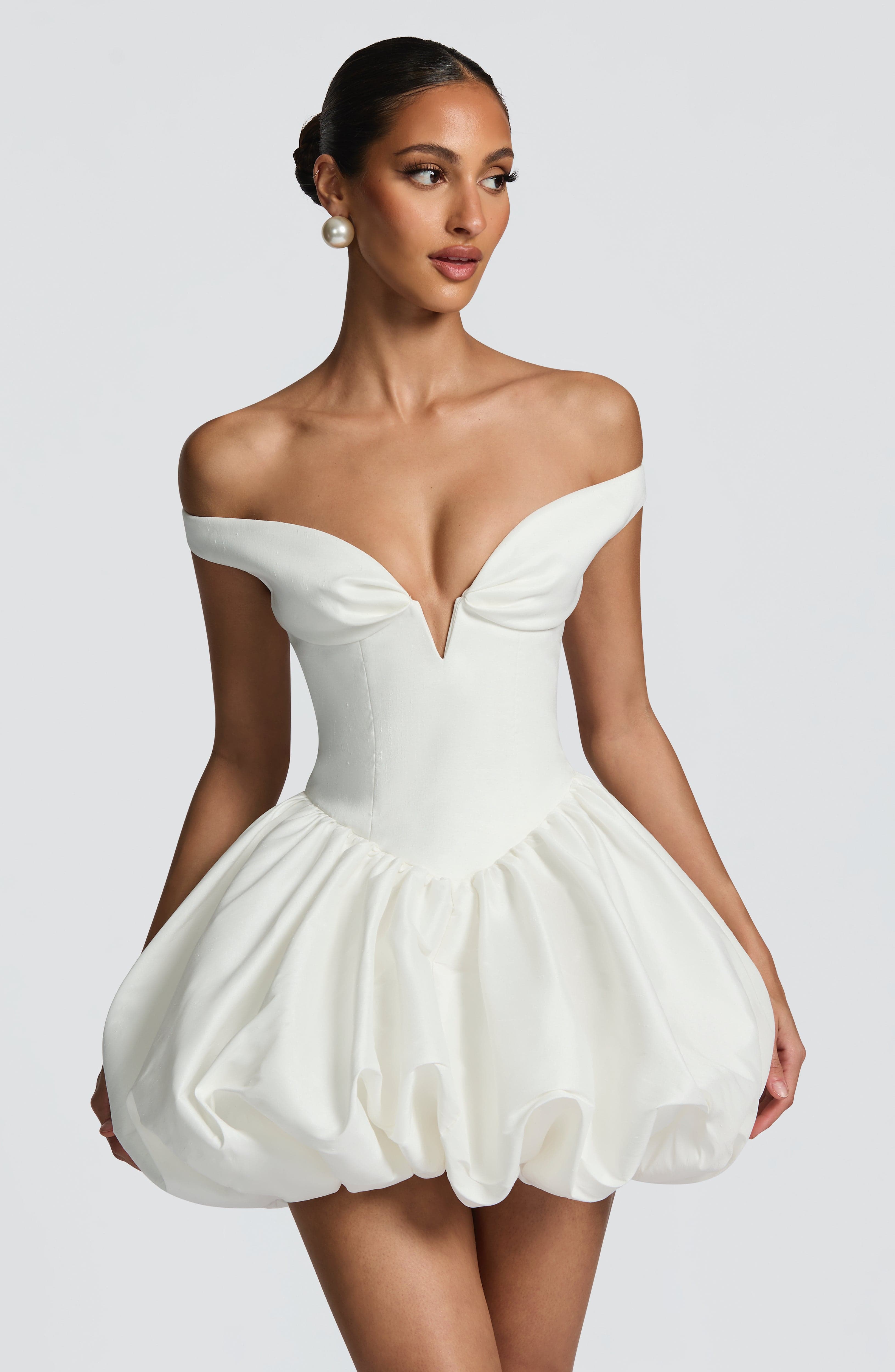 Eileen Mini Dress - Ivory - Napalia