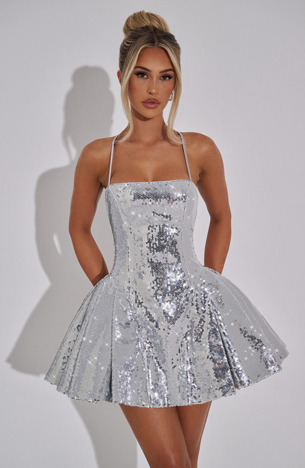 Electra Mini Dress - Silver - Napalia