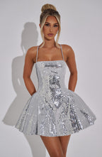 Electra Mini Dress - Silver - Napalia