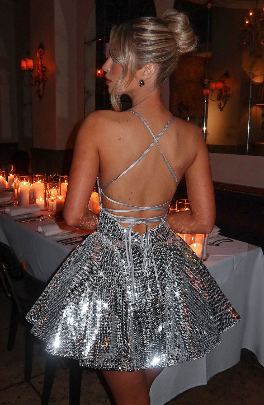 Electra Mini Dress - Silver - Napalia