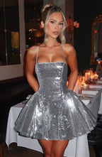 Electra Mini Dress - Silver - Napalia