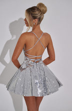 Electra Mini Dress - Silver - Napalia