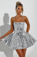 Electra Mini Dress - Silver - Napalia
