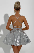 Electra Mini Dress - Silver - Napalia