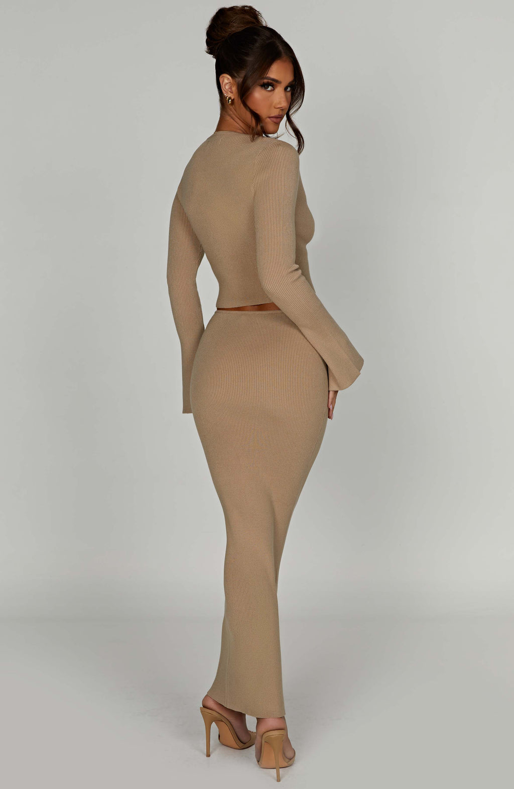Elia Maxi Skirt - Beige - Napalia