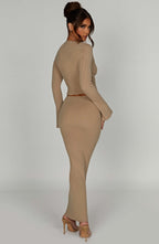 Elia Maxi Skirt - Beige - Napalia