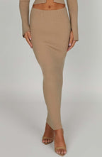 Elia Maxi Skirt - Beige - Napalia