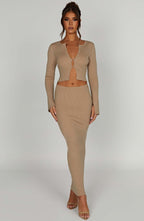 Elia Maxi Skirt - Beige - Napalia