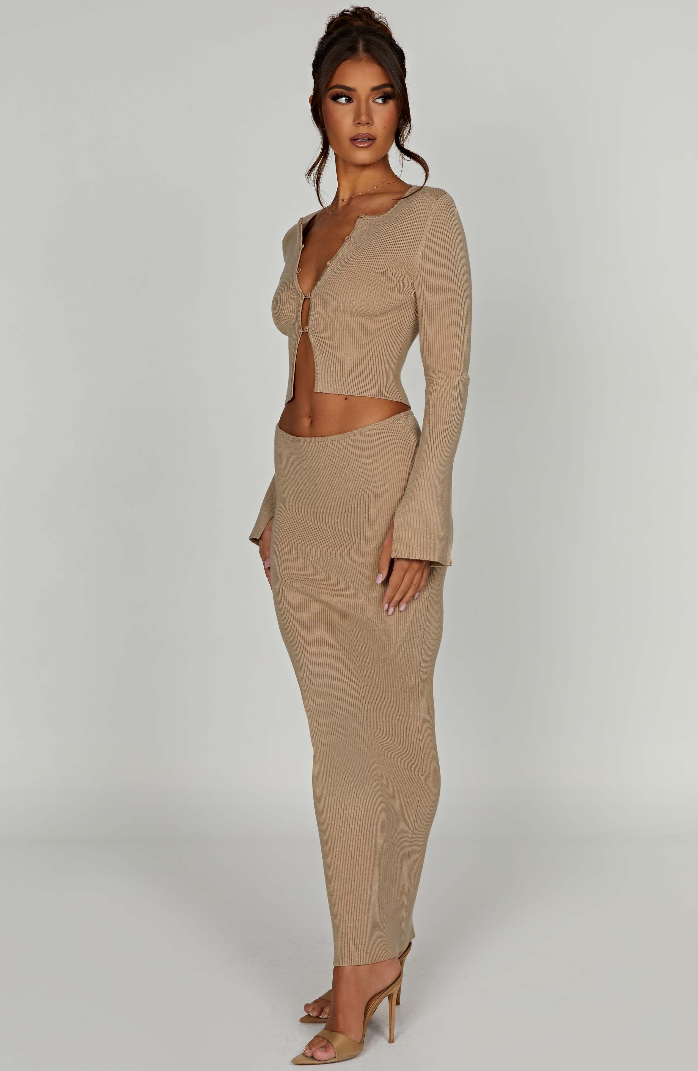 Elia Maxi Skirt - Beige - Napalia