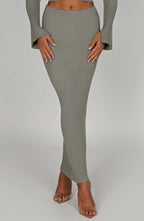 Elia Maxi Skirt - Khaki - Napalia