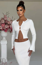Elia Maxi Skirt - White - Napalia