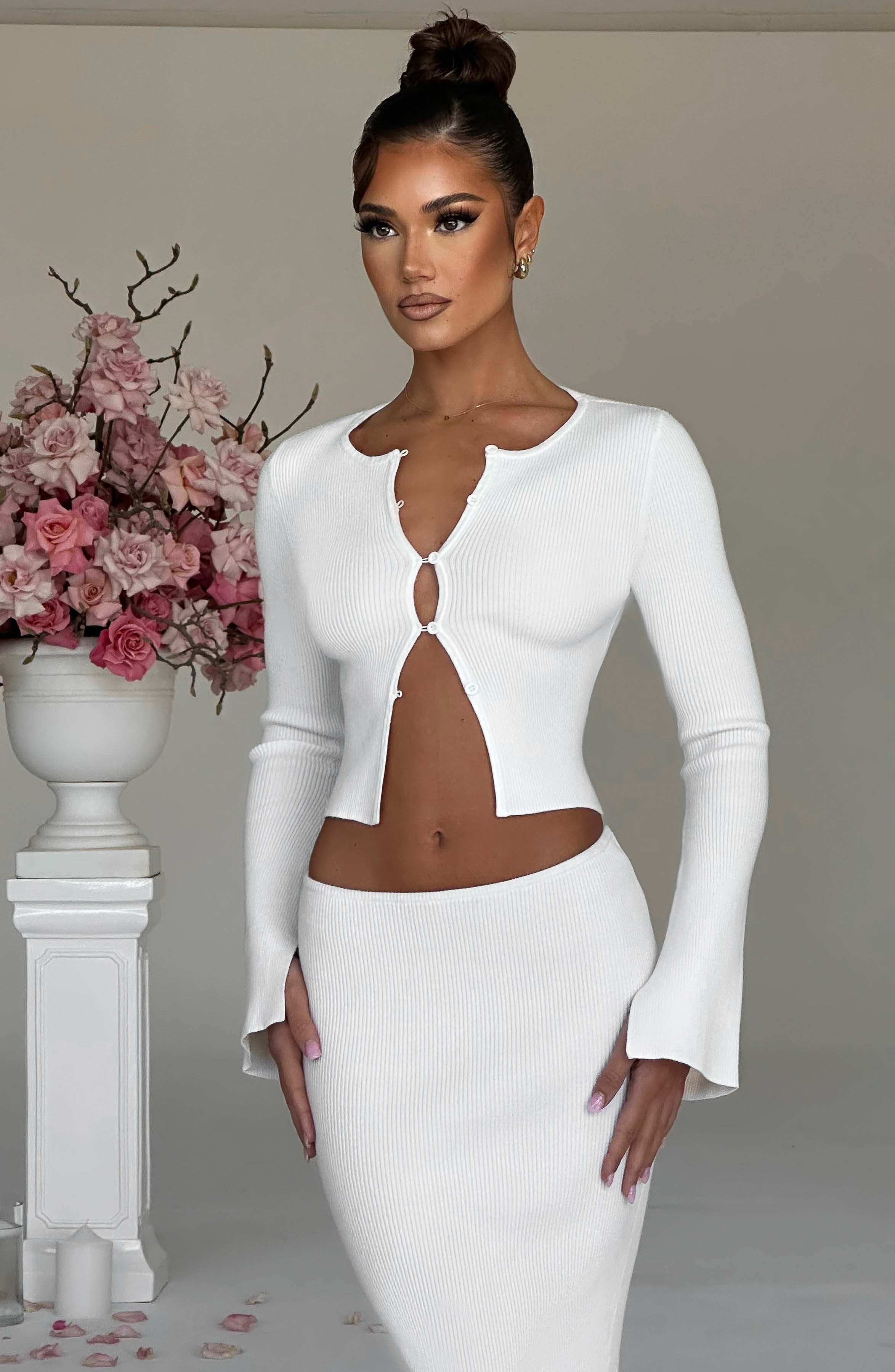 Elia Maxi Skirt - White - Napalia