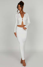 Elia Maxi Skirt - White - Napalia