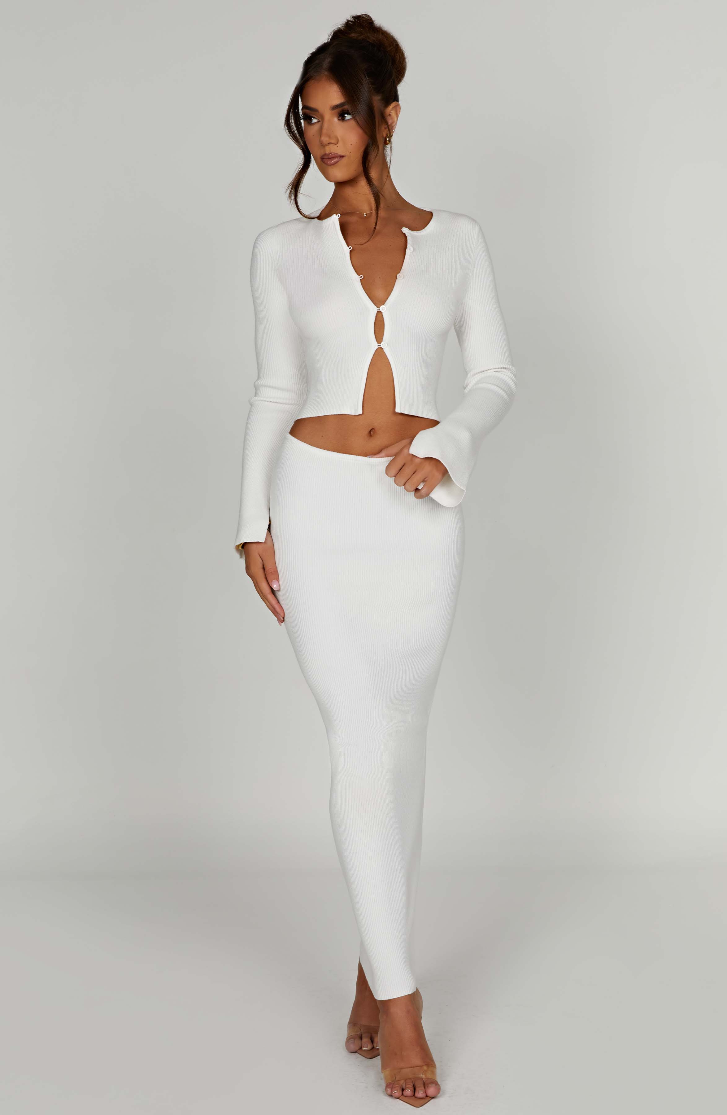 Elia Maxi Skirt - White - Napalia