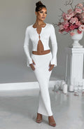 Elia Maxi Skirt - White - Napalia