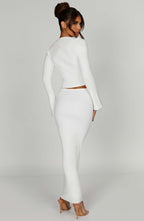 Elia Maxi Skirt - White - Napalia