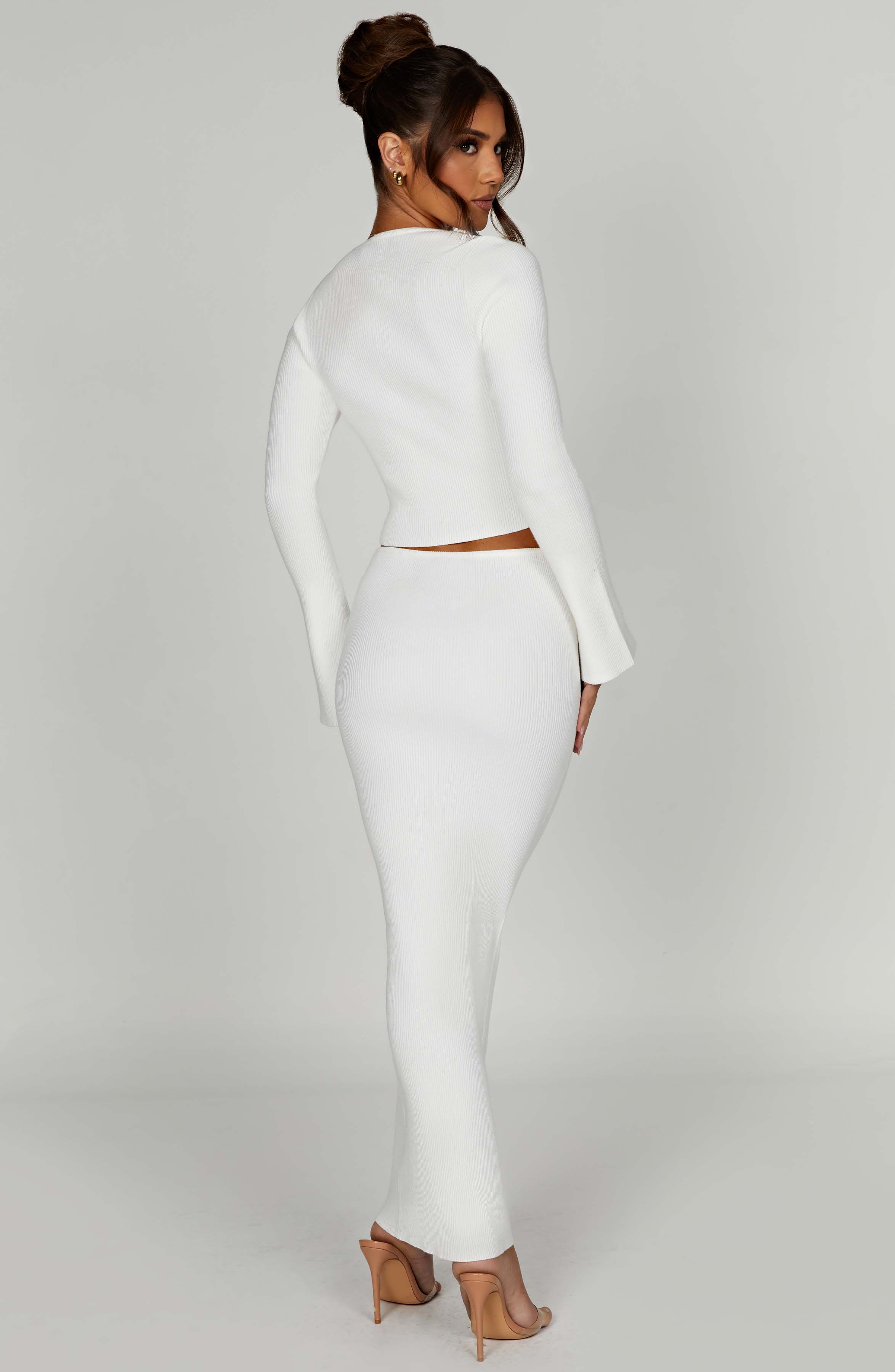 Elia Maxi Skirt - White - Napalia