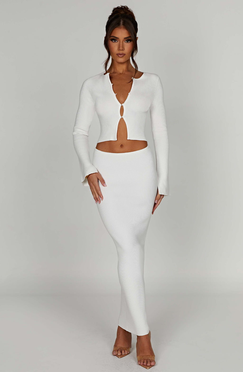 Elia Maxi Skirt - White - Napalia
