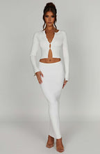 Elia Maxi Skirt - White - Napalia