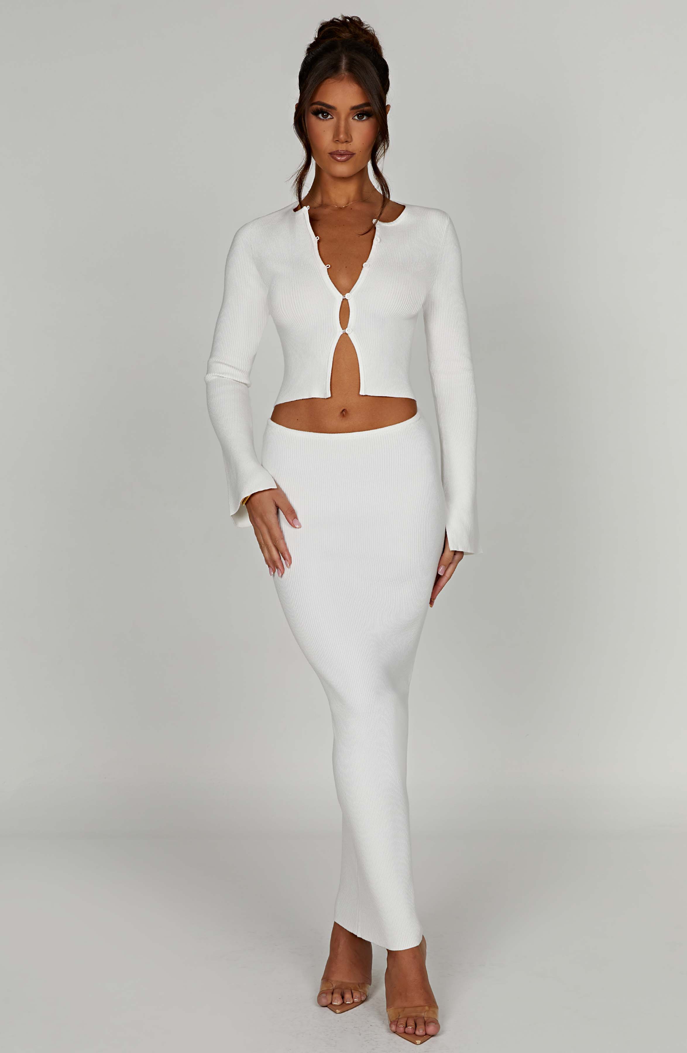 Elia Maxi Skirt - White - Napalia
