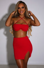 Eliza Mini Skirt - Red - Napalia