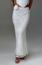 Elizabeth Maxi Skirt - Ivory - Napalia