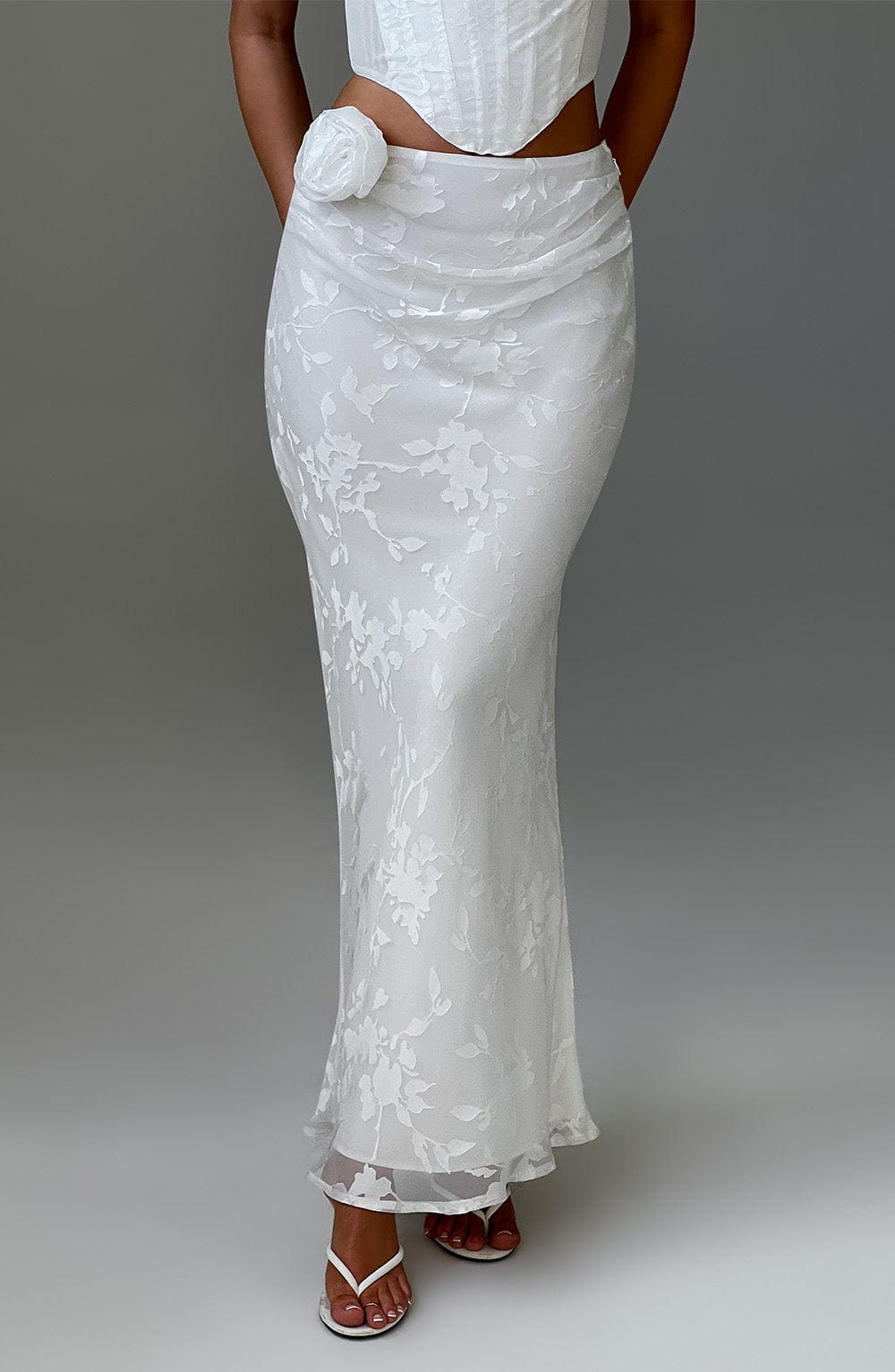 Elizabeth Maxi Skirt - Ivory - Napalia