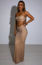 Eloise Maxi Skirt - Bronze - Napalia