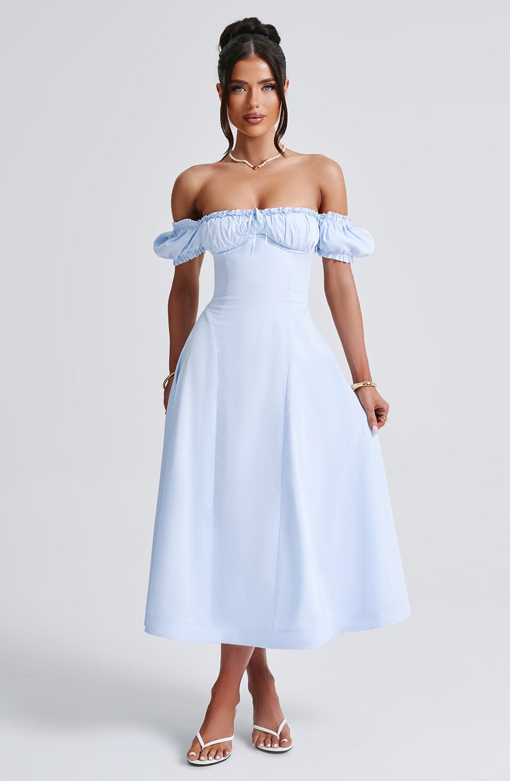 Elora Midi Dress - Blue - Napalia