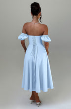 Elora Midi Dress - Blue - Napalia