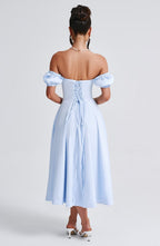Elora Midi Dress - Blue - Napalia