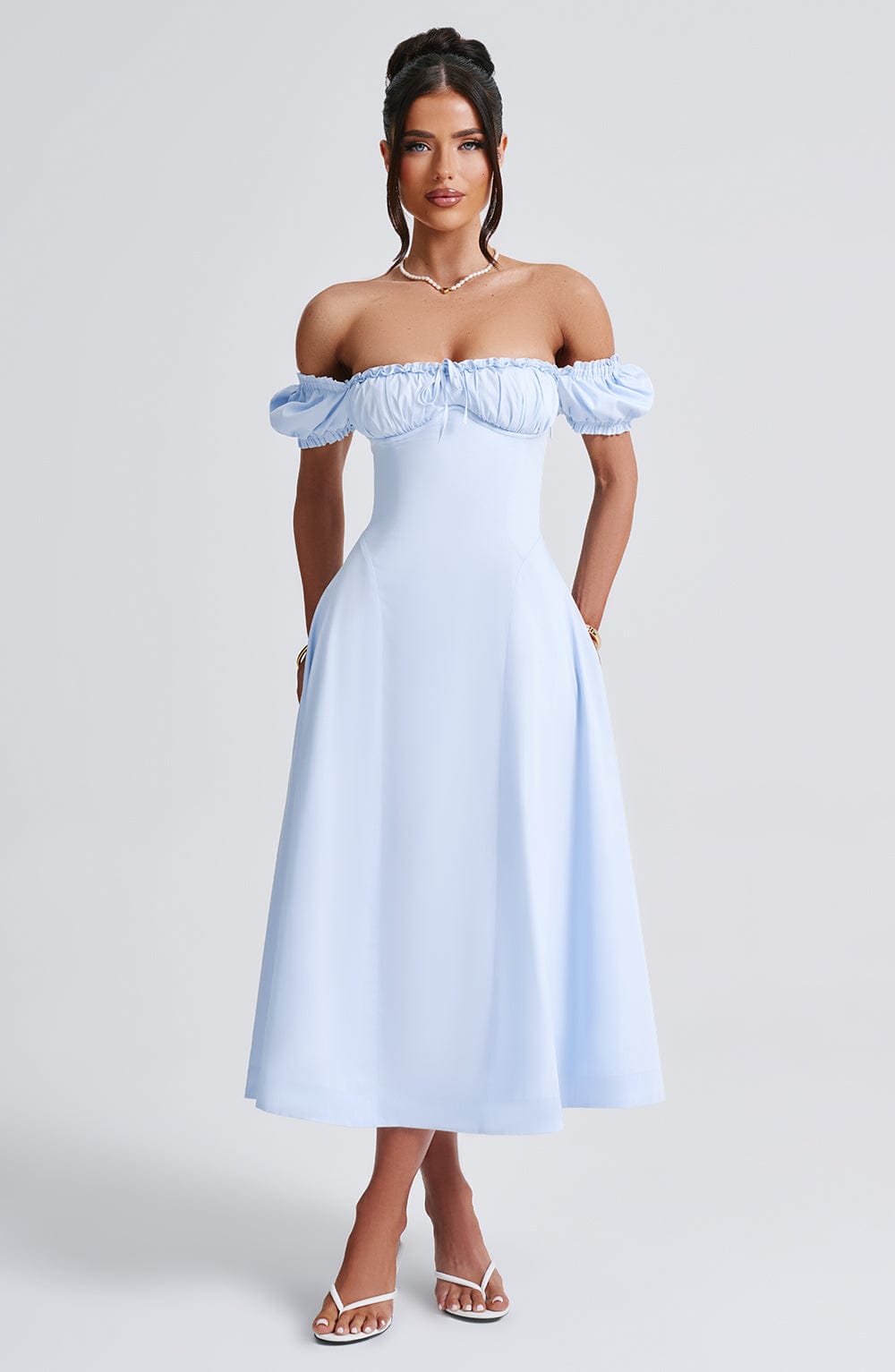 Elora Midi Dress - Blue - Napalia