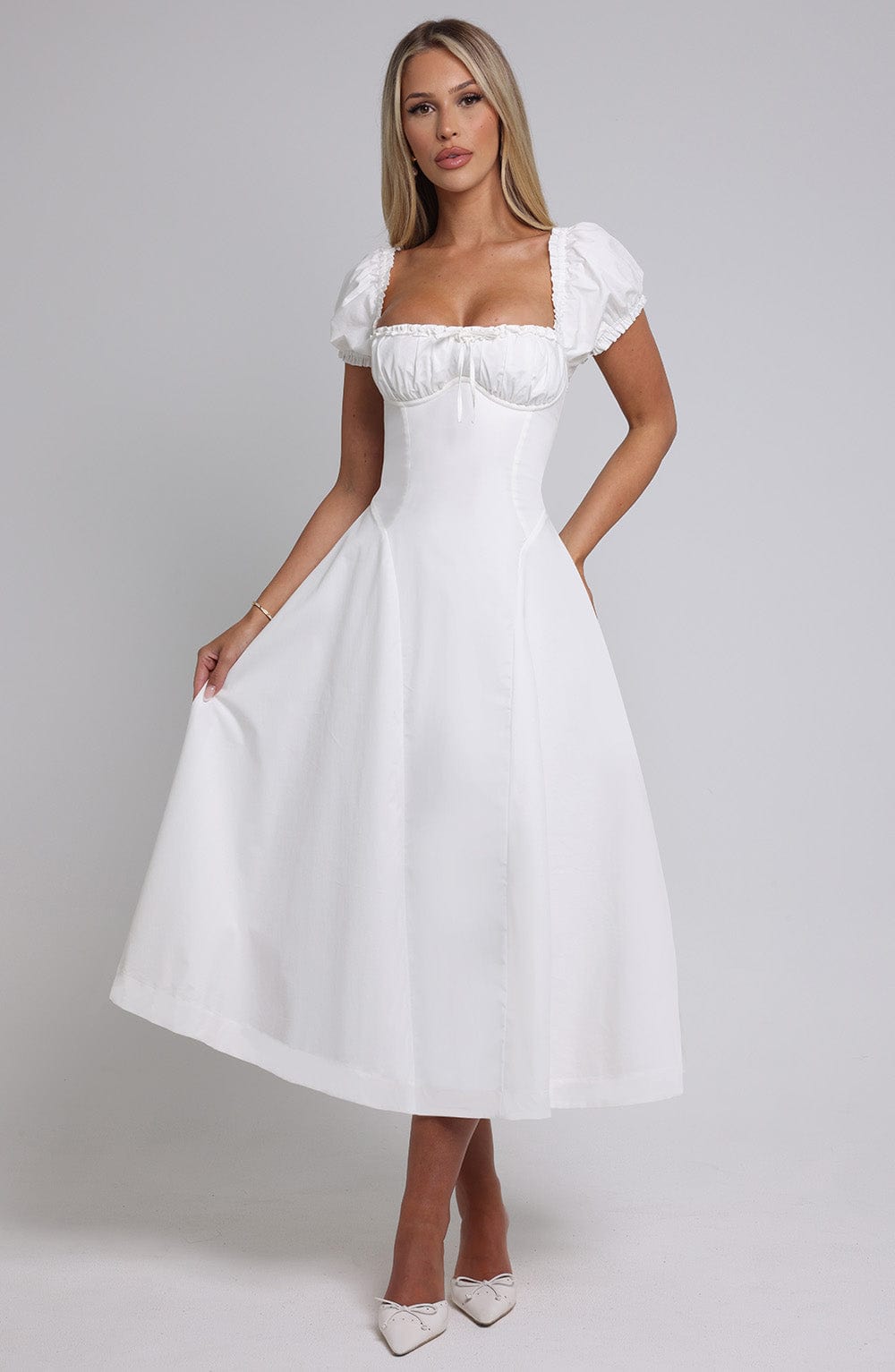 Elora Midi Dress - Ivory - Napalia