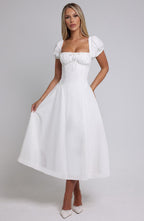 Elora Midi Dress - Ivory - Napalia