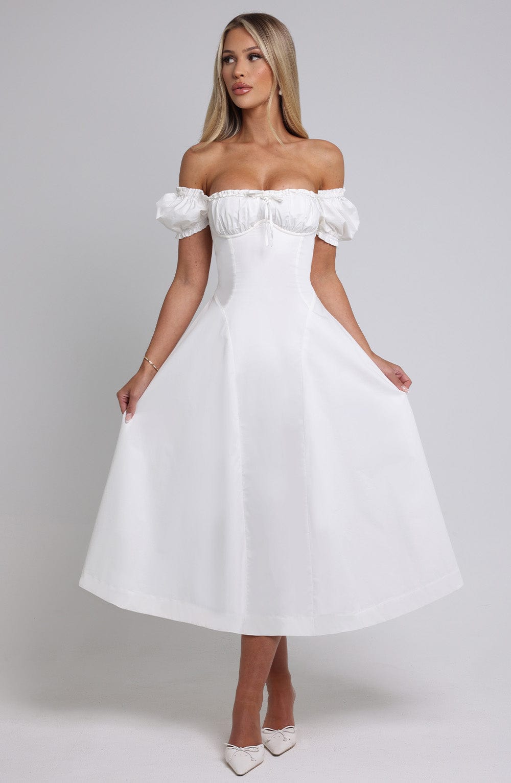Elora Midi Dress - Ivory - Napalia